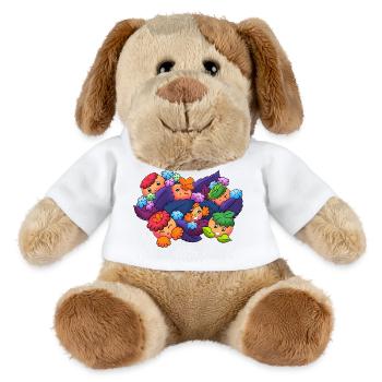 Boutons de rêve dans les feuilles d’automne - Chien en peluche Helge MiniFeet® - blanc - Devant