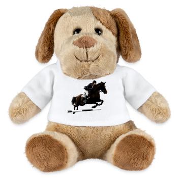 Springendes Pferd mit Reiter - MiniFeet® Hund Helge - Weiß - Vorne