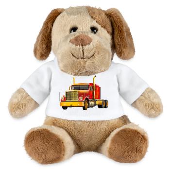 Kraftvoller Gelb-Roter Truck - MiniFeet® Hund Helge - Weiß - Vorne