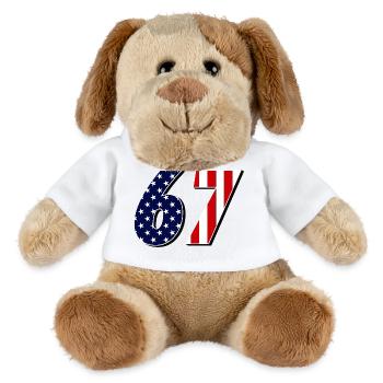 Sixty-seven, 67, 6, 7 - MiniFeet® Dog Helge - white - Front