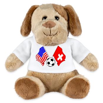 Football Suisse vs USA - Chien en peluche Helge MiniFeet® - blanc - Devant