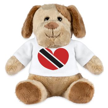 Drapeau en forme de cœur de Trinité-et-Tobago - Chien en peluche Helge MiniFeet® - blanc - Devant