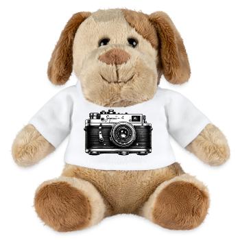 Vintage-Kamera-Skizze - MiniFeet® Hund Helge - Weiß - Vorne