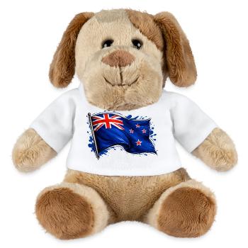 drapeau de la Nouvelle-Zélande - Chien en peluche Helge MiniFeet® - blanc - Devant