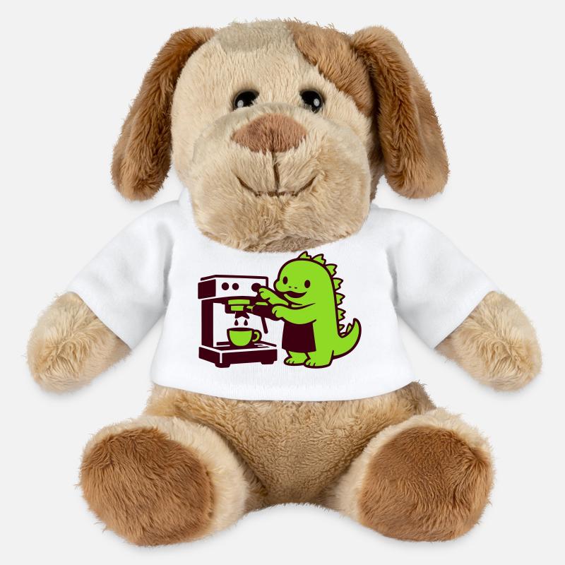 Le Mignon Dragon du Café - Chien en peluche Helge MiniFeet® - blanc