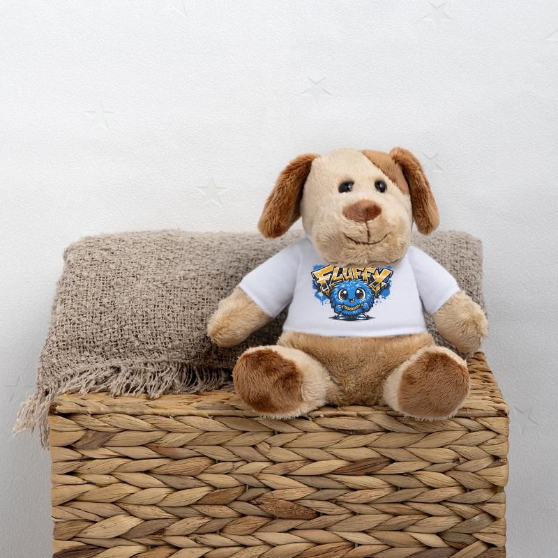 Mascotte bleue Graffiti duveteuse Chien en peluche Helge MiniFeet®