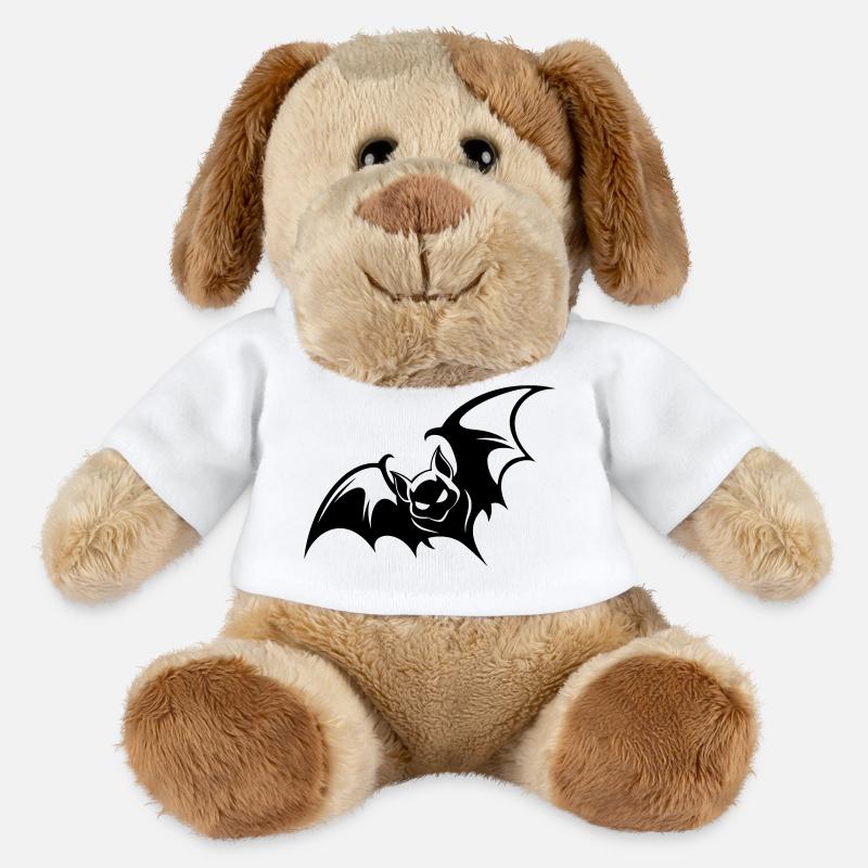 Bat Gothic Logo - Chien en peluche Helge MiniFeet® - blanc