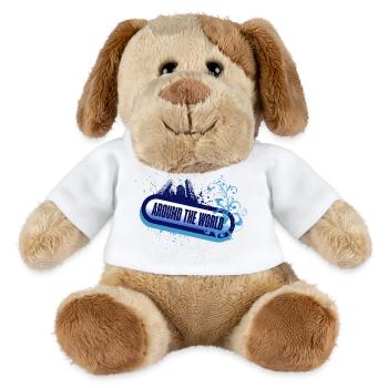 Around the World – Floral Blue Foam - MiniFeet® Dog Helge - white - Front
