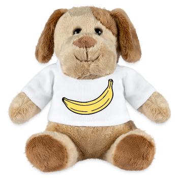 Banane minimal Geschenk minimalistisch  - MiniFeet® Hund Helge - Weiß - Vorne