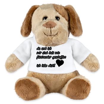 Liebeserklärung Liebe, Sprüche, Geschenk - MiniFeet® Hund Helge - Weiß - Vorne