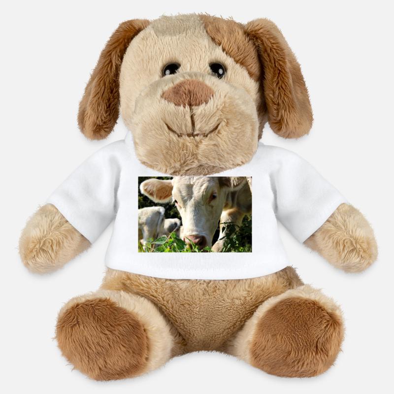 Affiche vache - Chien en peluche Helge MiniFeet® - blanc