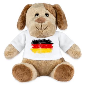 Coup de pinceau du drapeau allemand - Chien en peluche Helge MiniFeet® - blanc - Devant