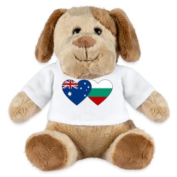 Australia Bulgaria Flag Heart - MiniFeet® Dog Helge - white - Front