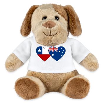Chile Australia Flag Heart - MiniFeet® Dog Helge - white - Front