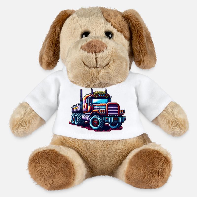 Pixel Camion n° 3 - Chien en peluche Helge MiniFeet® - blanc