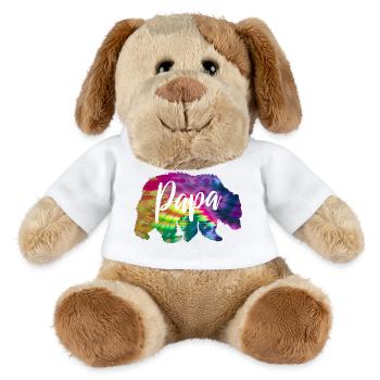Bär Papa Batik Tie Dye - MiniFeet® Hund Helge - Weiß - Vorne
