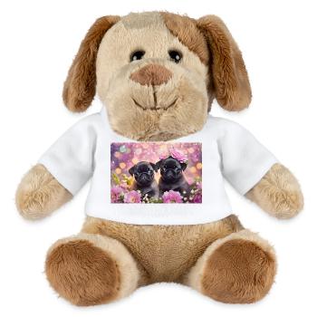Petits chiens avec couronne de fleurs - Chien en peluche Helge MiniFeet® - blanc - Devant