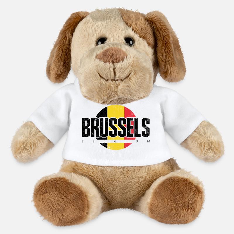 Geometrisches Sonnenuntergangs-Emblem - MiniFeet® Hund Helge - Weiß