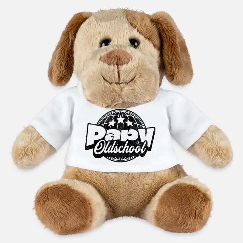 Papy old school - Chien en peluche Helge MiniFeet® - blanc