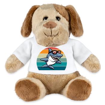Hai Retro Lustig Sommer Strand - MiniFeet® Hund Helge - Weiß - Vorne