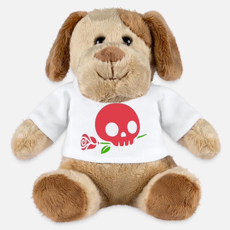 Skull - Chien en peluche Helge MiniFeet® - blanc