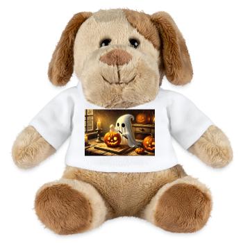 Geist beim Kürbis schnitzen für Halloween - MiniFeet® Hund Helge - Weiß - Vorne