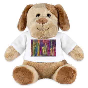Colorful Stripes Irregular Shape Poster - MiniFeet® Dog Helge - white - Front