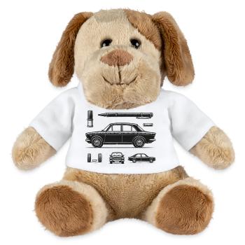 Schwarzer Oldtimer - MiniFeet® Hund Helge - Weiß - Vorne