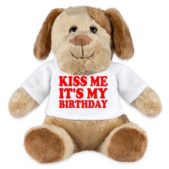 kiss me it's my birthday - Chien en peluche Helge MiniFeet® - blanc - Devant