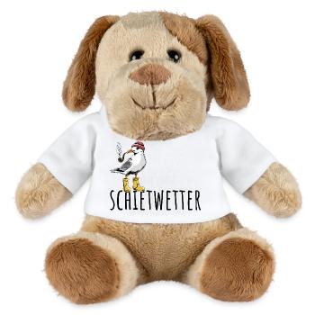 Möwe - Schietwetter - Nordsee - Geschenk - MiniFeet® Hund Helge - Weiß - Vorne