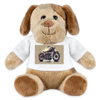 Glowing Vintage Motorcycle Chopper - MiniFeet® Dog Helge - white - Front