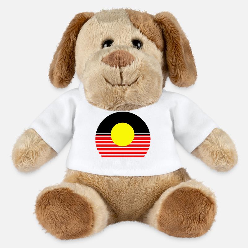 Australiens aborigènes - Chien en peluche Helge MiniFeet® - blanc