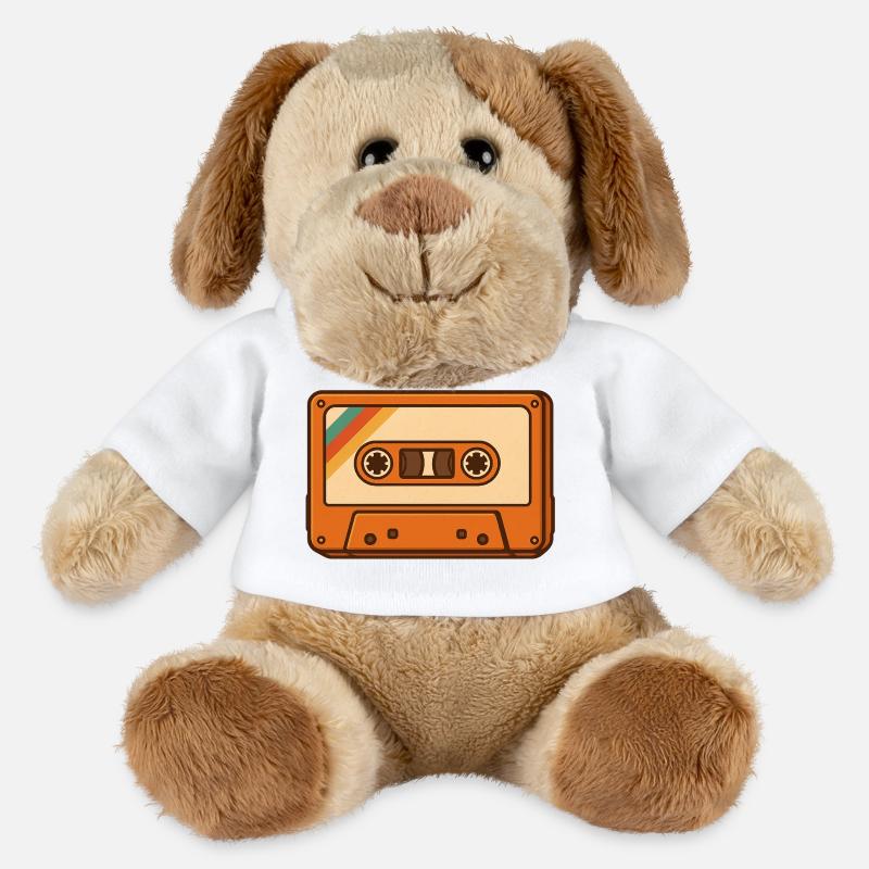 Cassette rétro - Chien en peluche Helge MiniFeet® - blanc