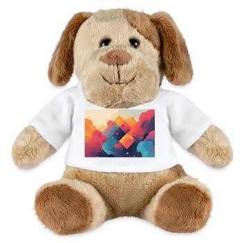 Abstrakte Formen von farbigen Wolken - MiniFeet® Hund Helge - Weiß - Vorne