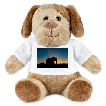 Silhouettenfoto eines Elefanten während der Goldenen Stunde - MiniFeet® Hund Helge - Weiß - Vorne