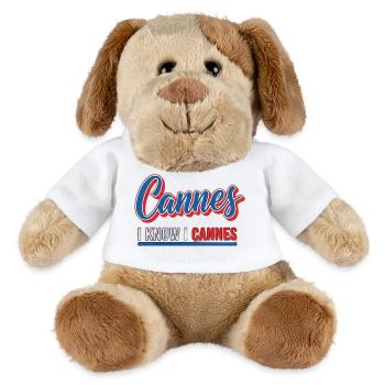 Colorful CANNES T-Shirt Design - MiniFeet® Dog Helge - white - Front