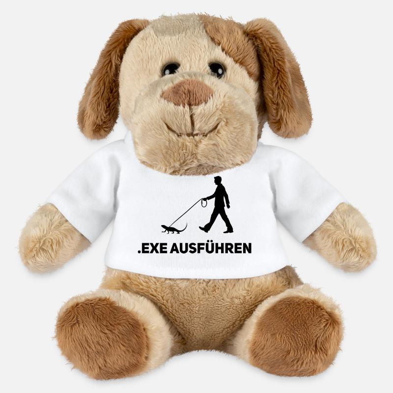 Execute .EXE – Funny Computer Scientist Shirt - MiniFeet® Dog Helge - white