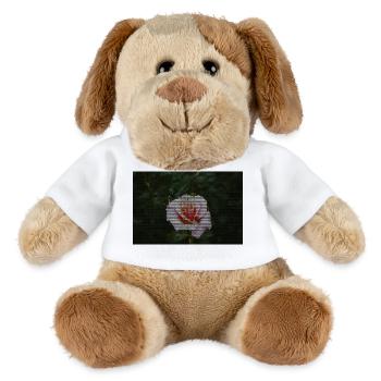 Rosenmosaik im Dunkelgrün - MiniFeet® Hund Helge - Weiß - Vorne