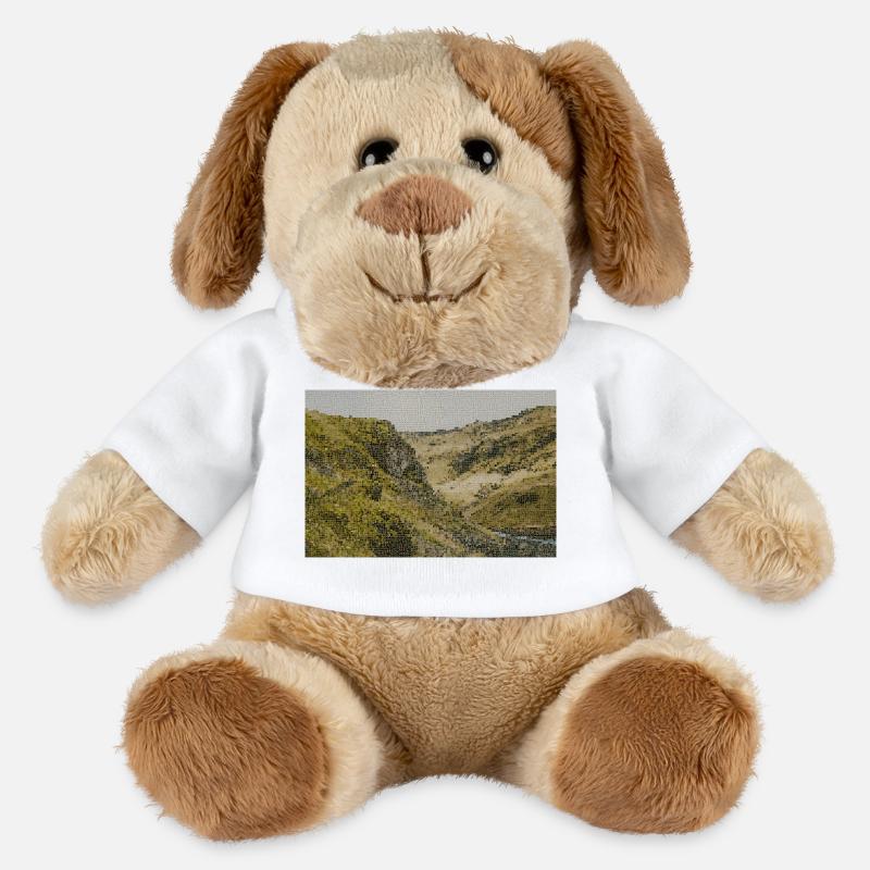 Desert River Valley Landscape - MiniFeet® Dog Helge - white