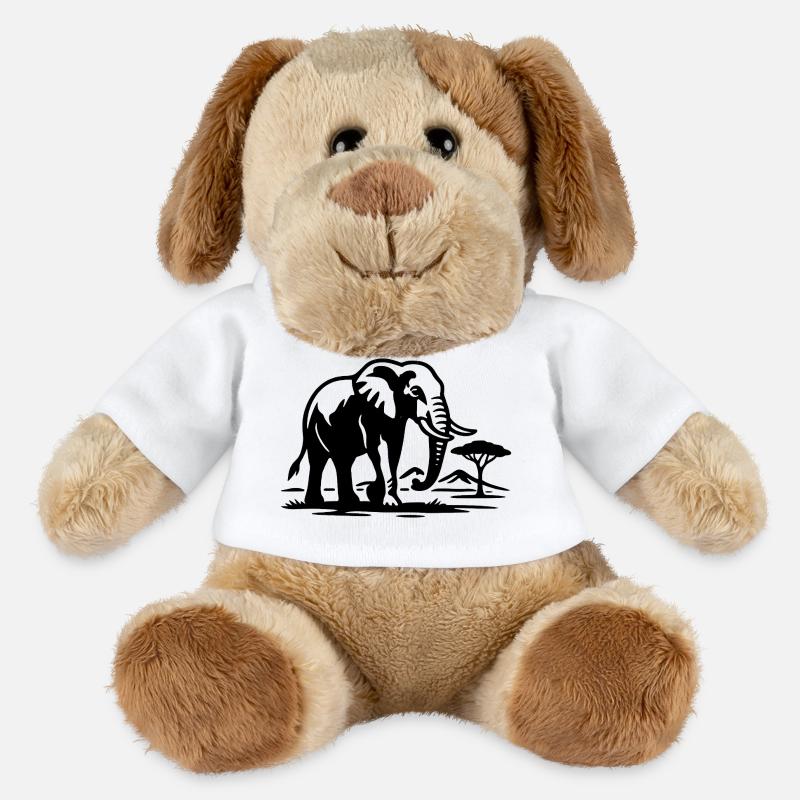 Elephant Silhouette Savannah - MiniFeet® Dog Helge - white