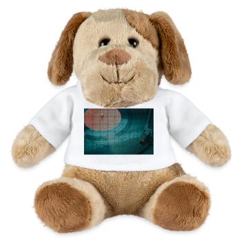 Turntable in a curvy pattern - MiniFeet® Dog Helge - white - Front