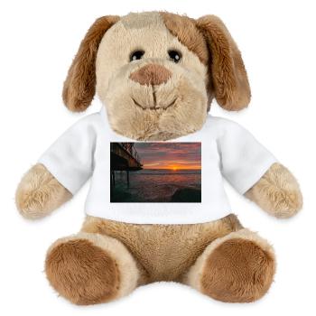 Sonnenaufgang Saltburn Pier am ruhigen Ufer - MiniFeet® Hund Helge - Weiß - Vorne