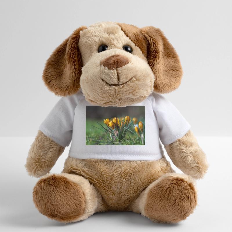 Gros plan de fleurs Chien en peluche Helge MiniFeet®