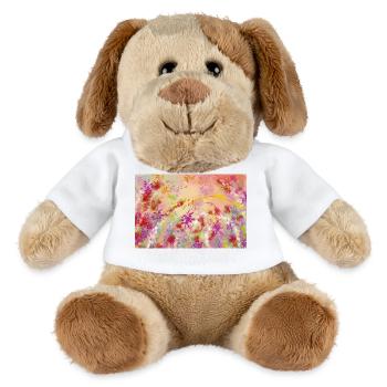 Pastellblüten Farbwirbel Muster - MiniFeet® Hund Helge - Weiß - Vorne