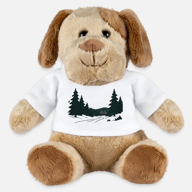 Night Forest Path into Christmas - MiniFeet® Dog Helge - white