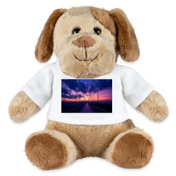 Pont suspendu au coucher du soleil - Chien en peluche Helge MiniFeet® - blanc - Devant