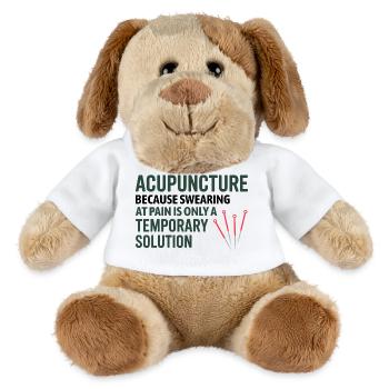 L'acupuncture, car jurer est temporaire - Chien en peluche Helge MiniFeet® - blanc - Devant