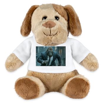 Geschäfts-Gorilla im Regen - MiniFeet® Hund Helge - Weiß - Vorne