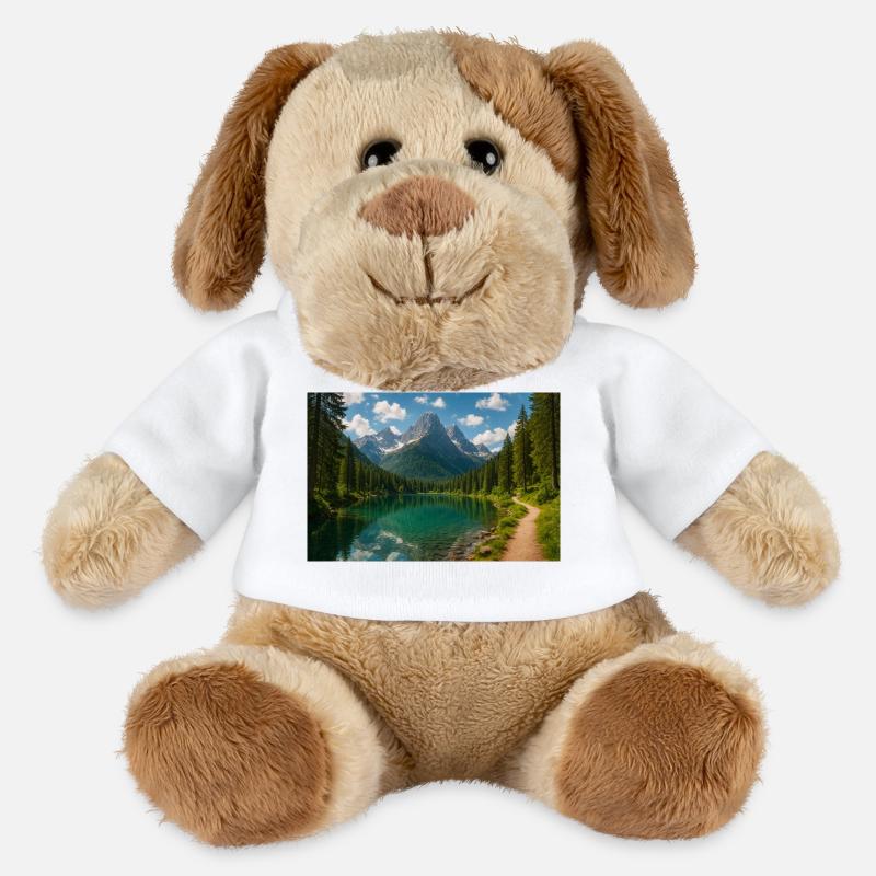 Bergseepfad im Wald - MiniFeet® Hund Helge - Weiß