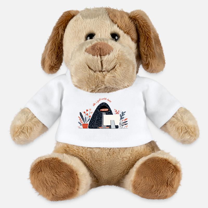 Funny Office Quote – IDK I Just Work Here Design - MiniFeet® Dog Helge - white
